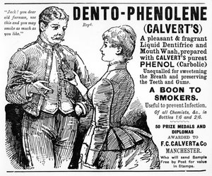 卡尔弗特的Dento-Phenolene，1890年代的广告 作者 英语学校